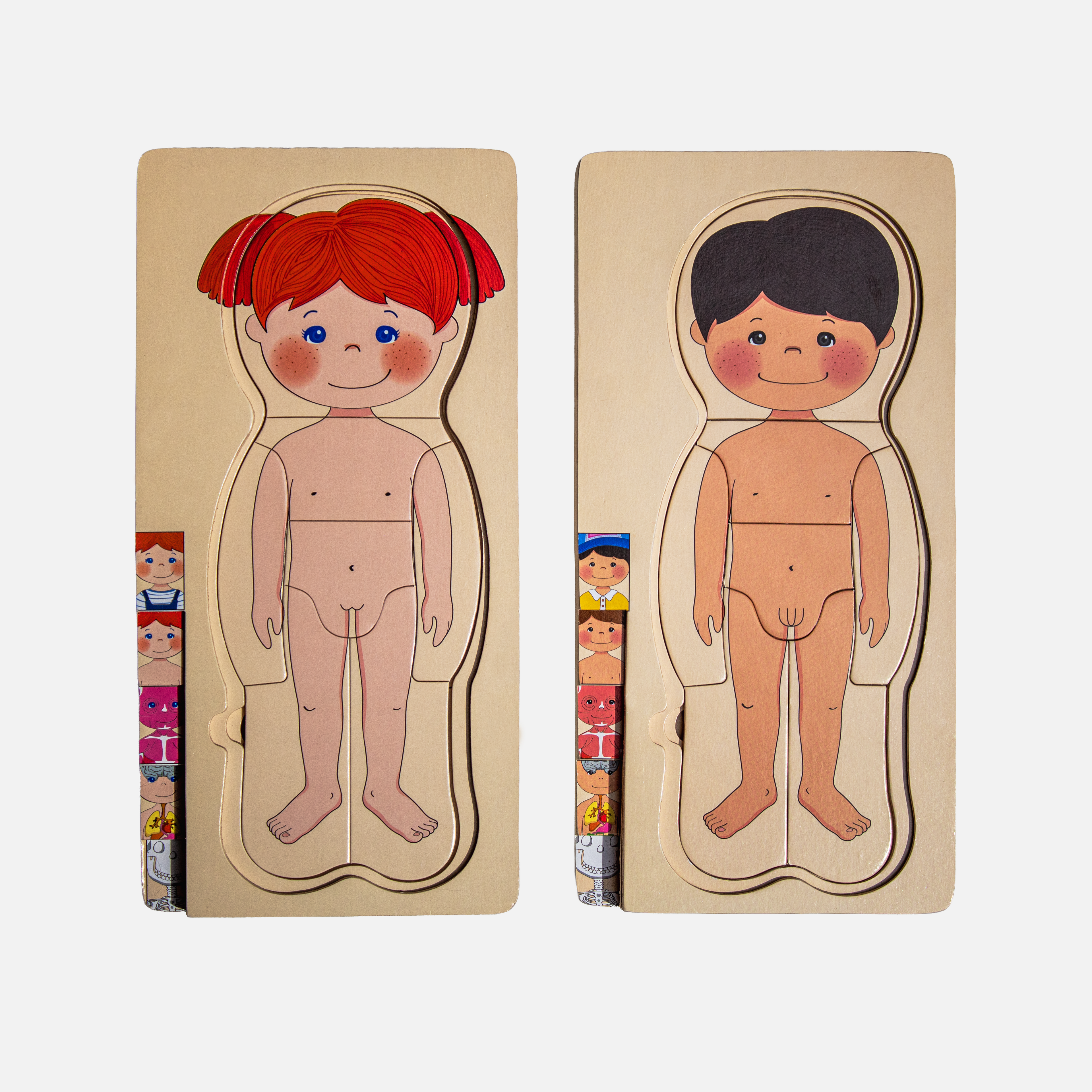 Rompecabezas del cuerpo humano del niño y la niña