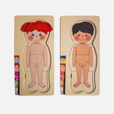 Rompecabezas del cuerpo humano del niño y la niña