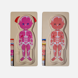 Rompecabezas del cuerpo humano del niño y la niña