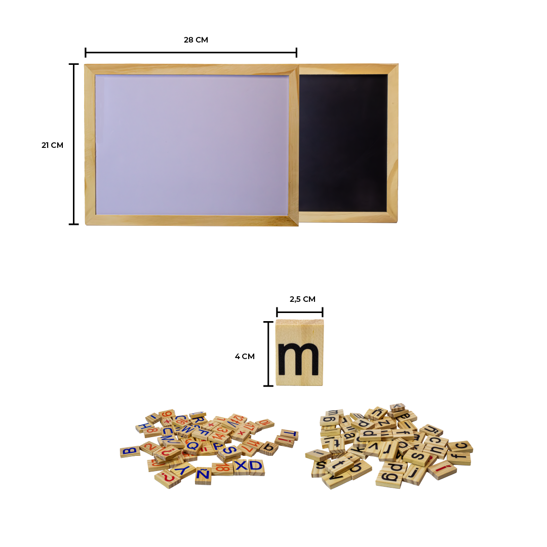 Pizarra educativa 4 en 1